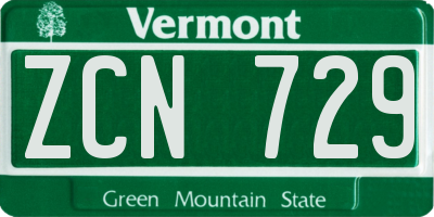 VT license plate ZCN729