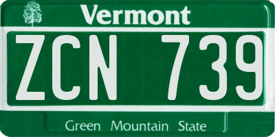 VT license plate ZCN739