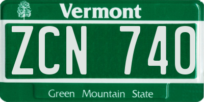 VT license plate ZCN740