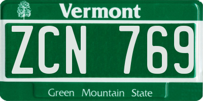 VT license plate ZCN769