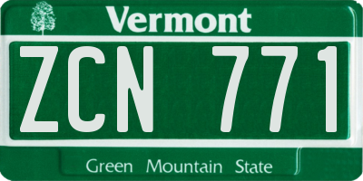 VT license plate ZCN771