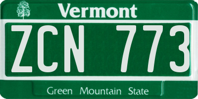 VT license plate ZCN773