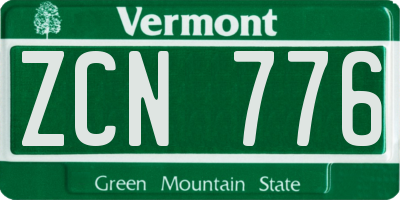 VT license plate ZCN776