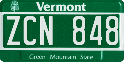 VT license plate ZCN848