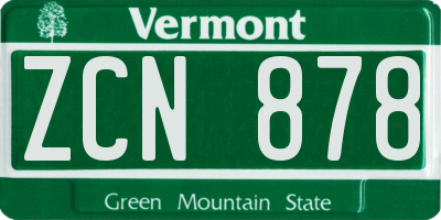 VT license plate ZCN878