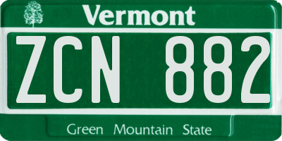VT license plate ZCN882
