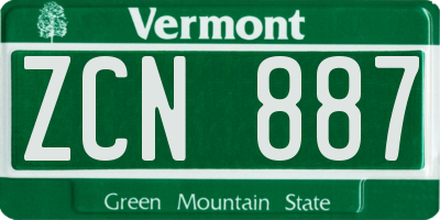 VT license plate ZCN887