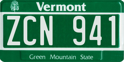 VT license plate ZCN941