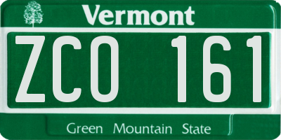 VT license plate ZCO161
