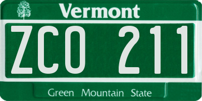 VT license plate ZCO211