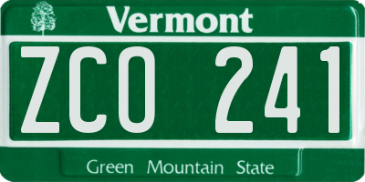 VT license plate ZCO241