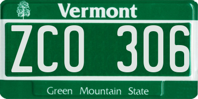 VT license plate ZCO306
