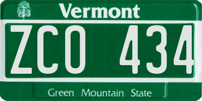 VT license plate ZCO434
