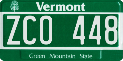 VT license plate ZCO448