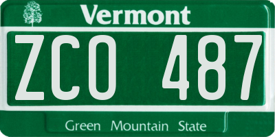 VT license plate ZCO487