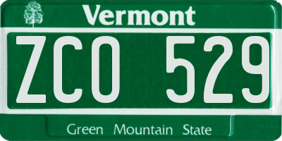 VT license plate ZCO529