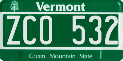 VT license plate ZCO532