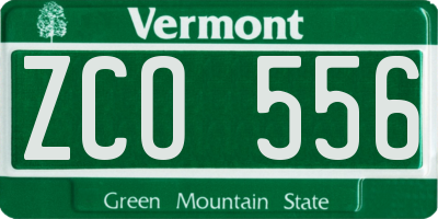 VT license plate ZCO556