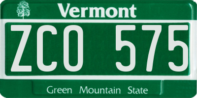 VT license plate ZCO575