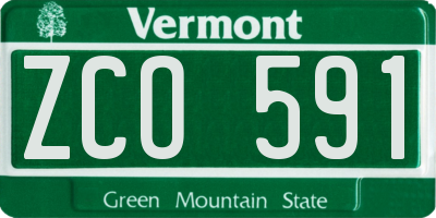 VT license plate ZCO591