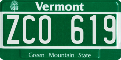 VT license plate ZCO619