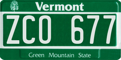 VT license plate ZCO677
