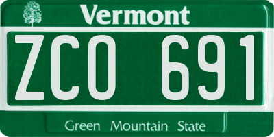 VT license plate ZCO691