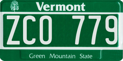 VT license plate ZCO779