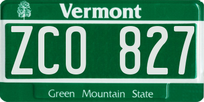 VT license plate ZCO827