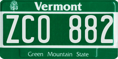 VT license plate ZCO882