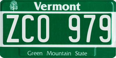 VT license plate ZCO979