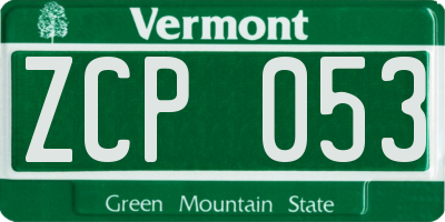 VT license plate ZCP053