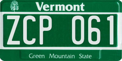 VT license plate ZCP061