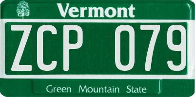 VT license plate ZCP079