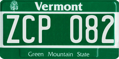VT license plate ZCP082