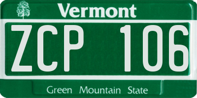 VT license plate ZCP106
