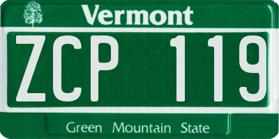 VT license plate ZCP119
