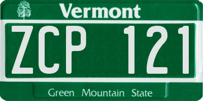 VT license plate ZCP121