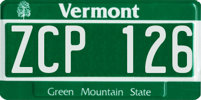 VT license plate ZCP126