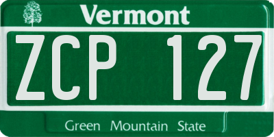 VT license plate ZCP127