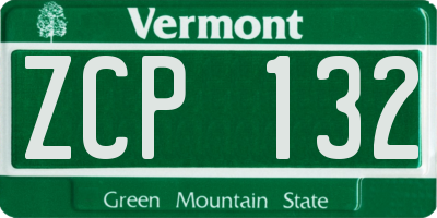 VT license plate ZCP132