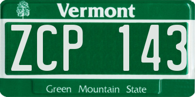 VT license plate ZCP143
