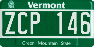 VT license plate ZCP146