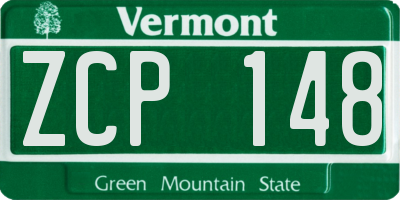 VT license plate ZCP148