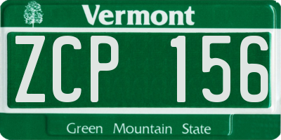 VT license plate ZCP156