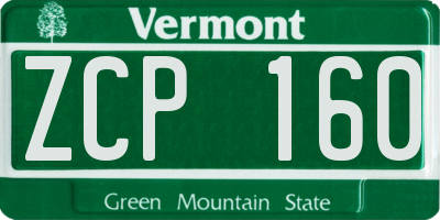 VT license plate ZCP160