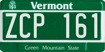 VT license plate ZCP161