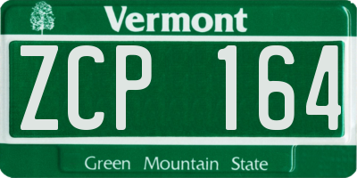 VT license plate ZCP164