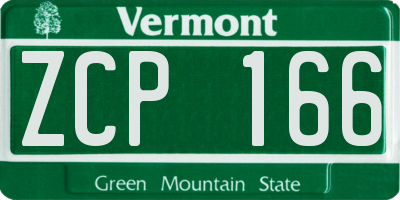 VT license plate ZCP166