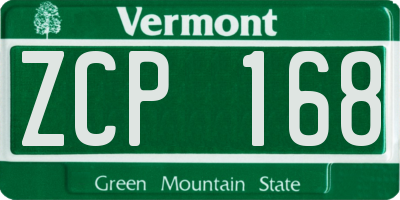 VT license plate ZCP168